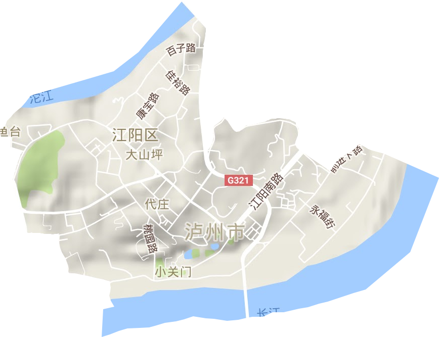 大山坪街道地形地图