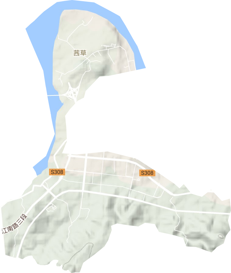 茜草街道地形地图