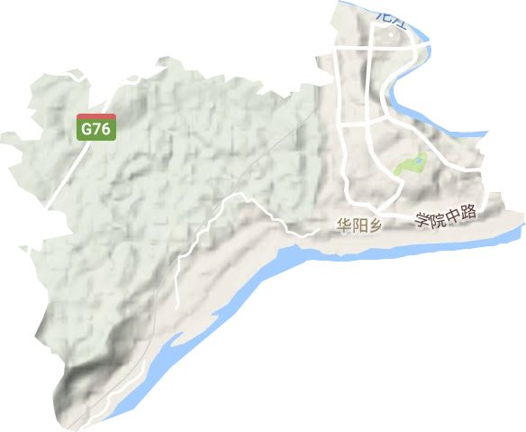 华阳街道地形地图