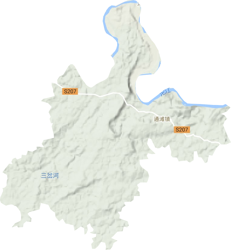 通滩镇地形地图