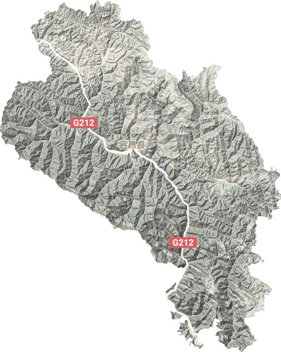 宕昌县地形地图