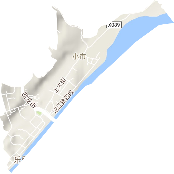 小市街道地形地图