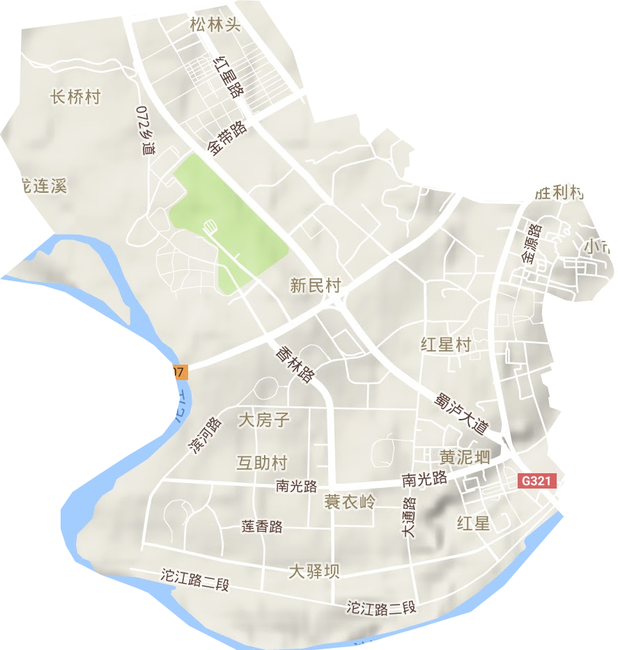 红星街道地形地图
