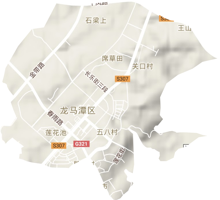 莲花池街道地形地图