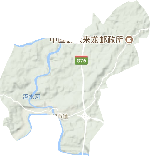 胡市镇地形地图