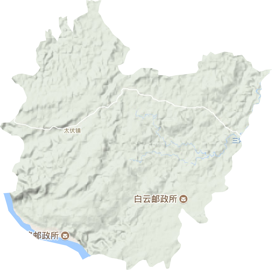 太伏镇地形地图