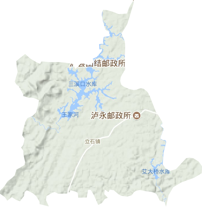 立石镇地形地图