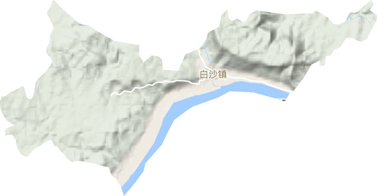 白沙镇地形地图