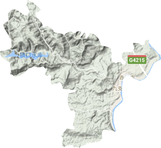 九支镇地形地图