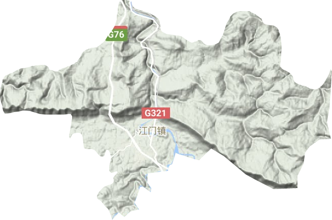 江门镇地形地图