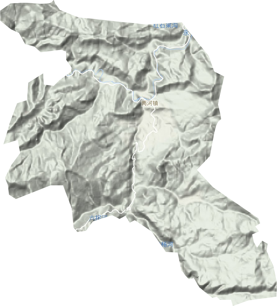 两河镇地形地图