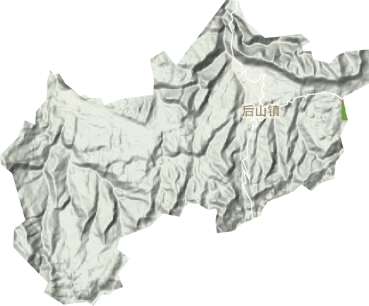 后山镇地形地图