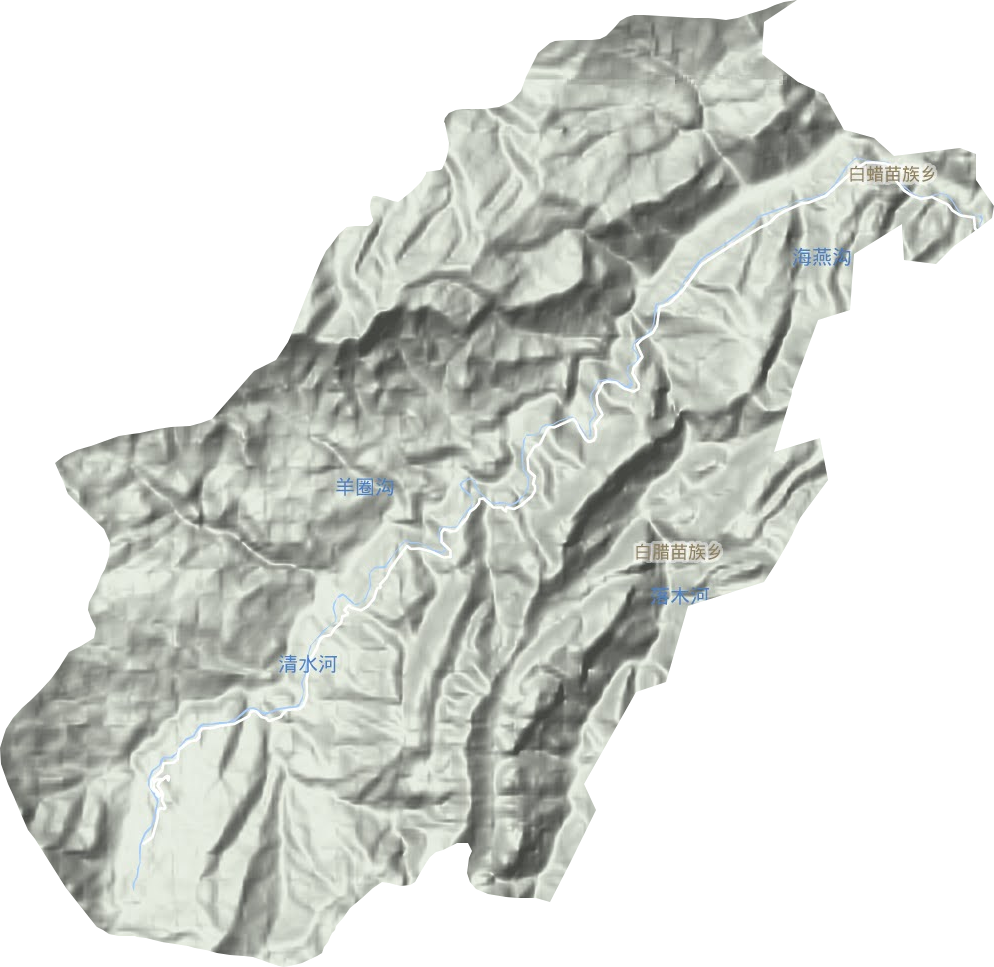 白腊苗族乡地形地图