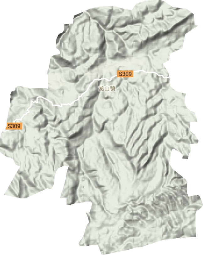 龙山镇地形地图