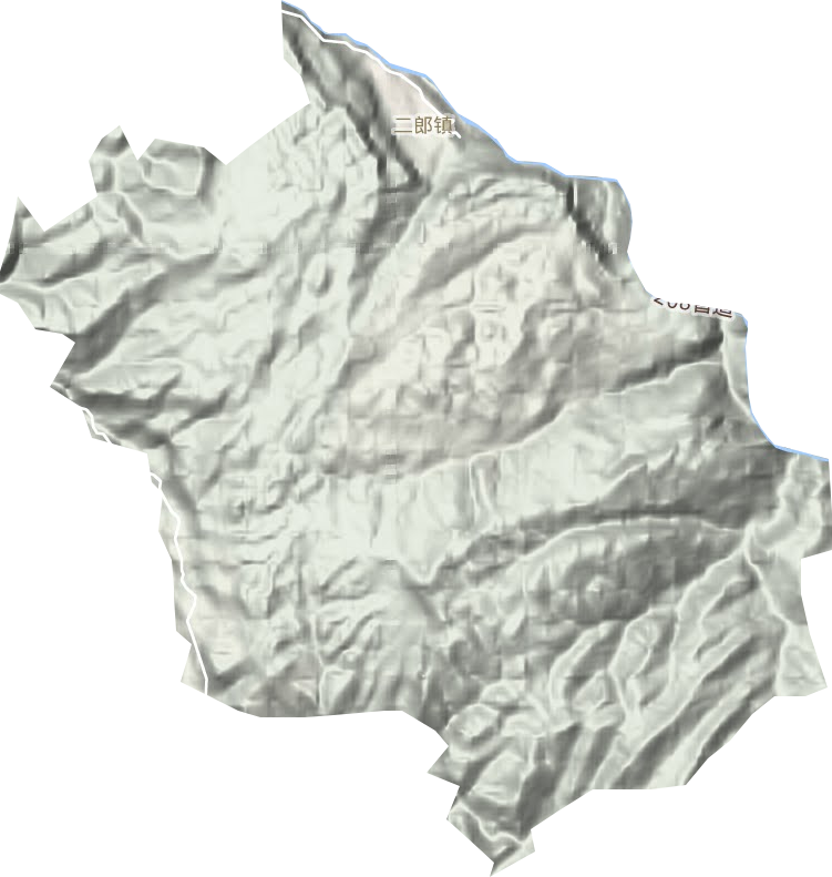 二郎镇地形地图