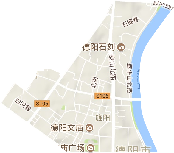 旌阳街道地形地图