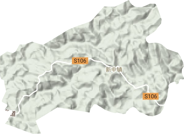 新中镇地形地图