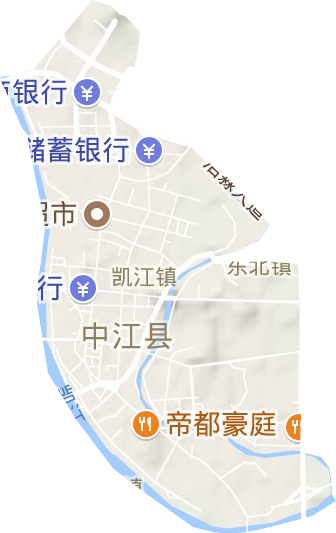凯江镇地形地图