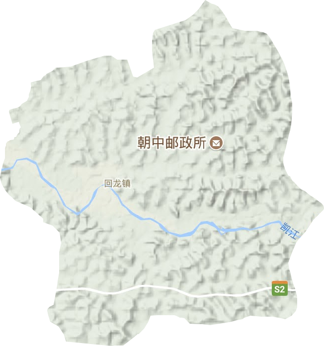 回龙镇地形地图