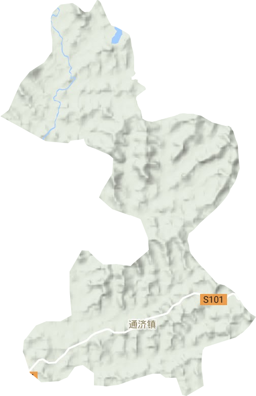 通济镇地形地图