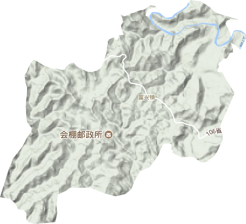 富兴镇地形地图