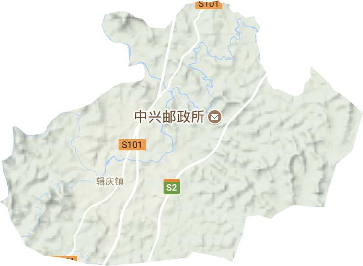 辑庆镇地形地图