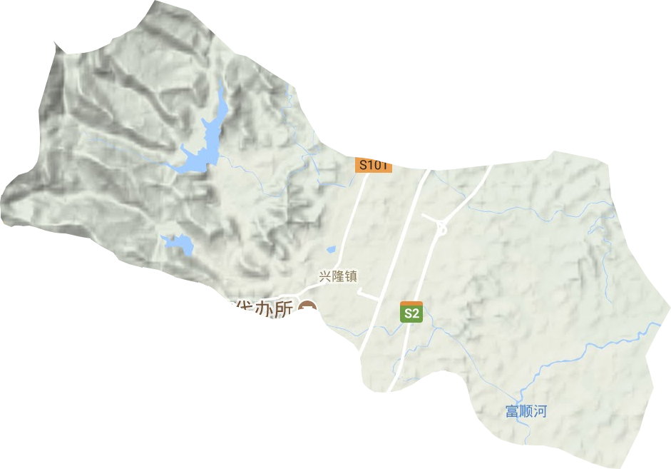 兴隆镇地形地图