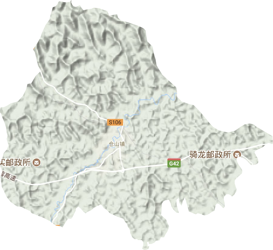 仓山镇地形地图