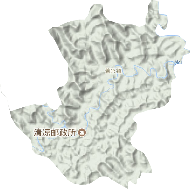 普兴镇地形地图
