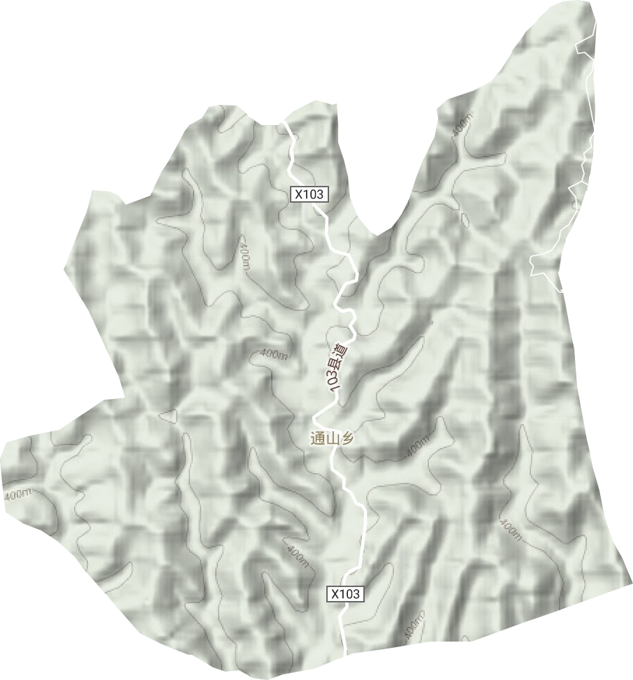 通山乡地形地图