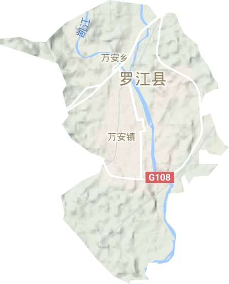 万安镇地形地图
