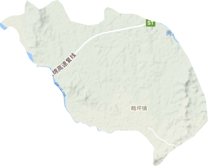 略坪镇地形地图
