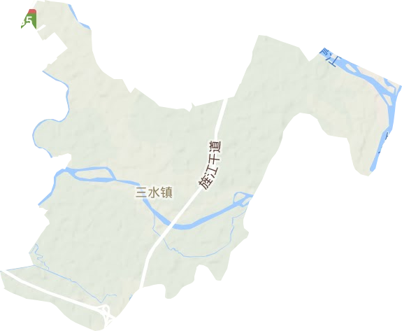 三水镇地形地图