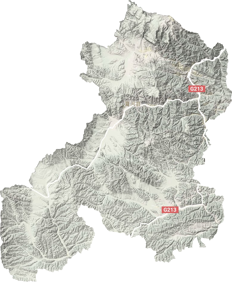 夏河县地形地图