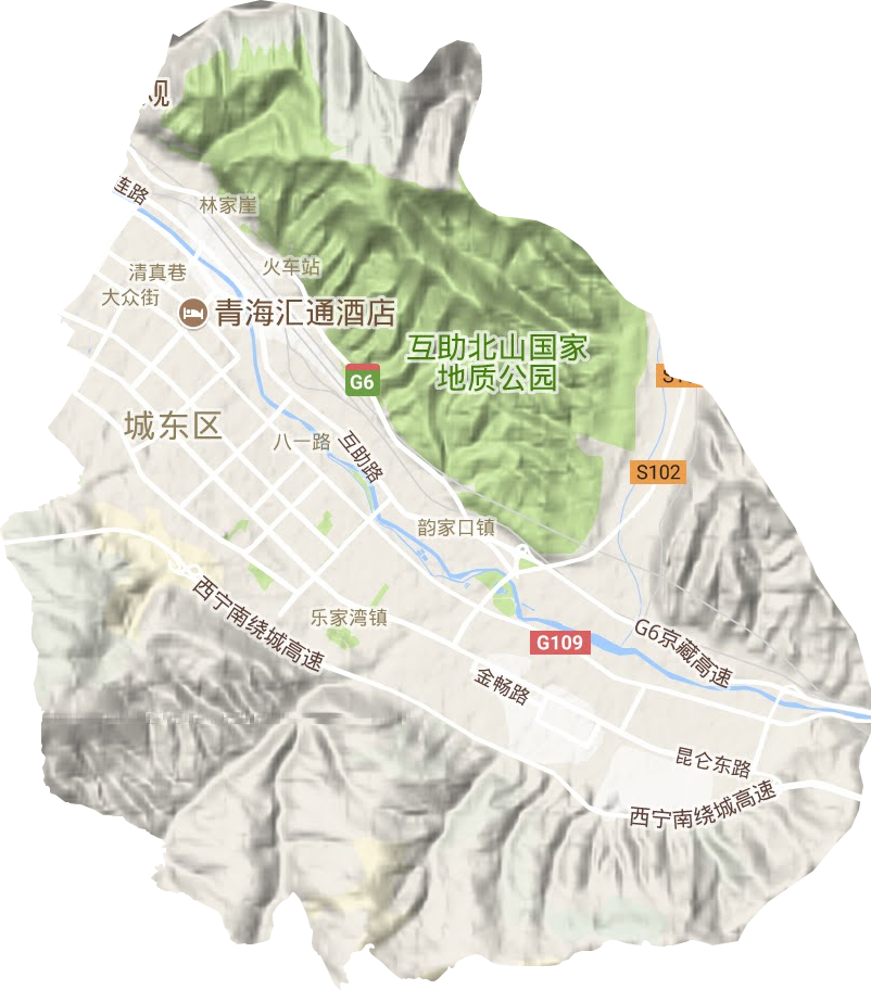 城东区地形地图