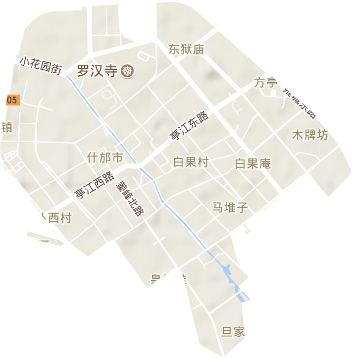 方亭街道地形地图