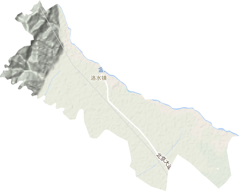 洛水镇地形地图