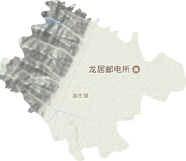 湔氐镇地形地图