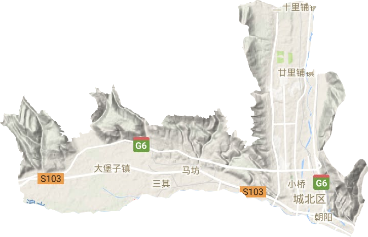 城北区地形地图