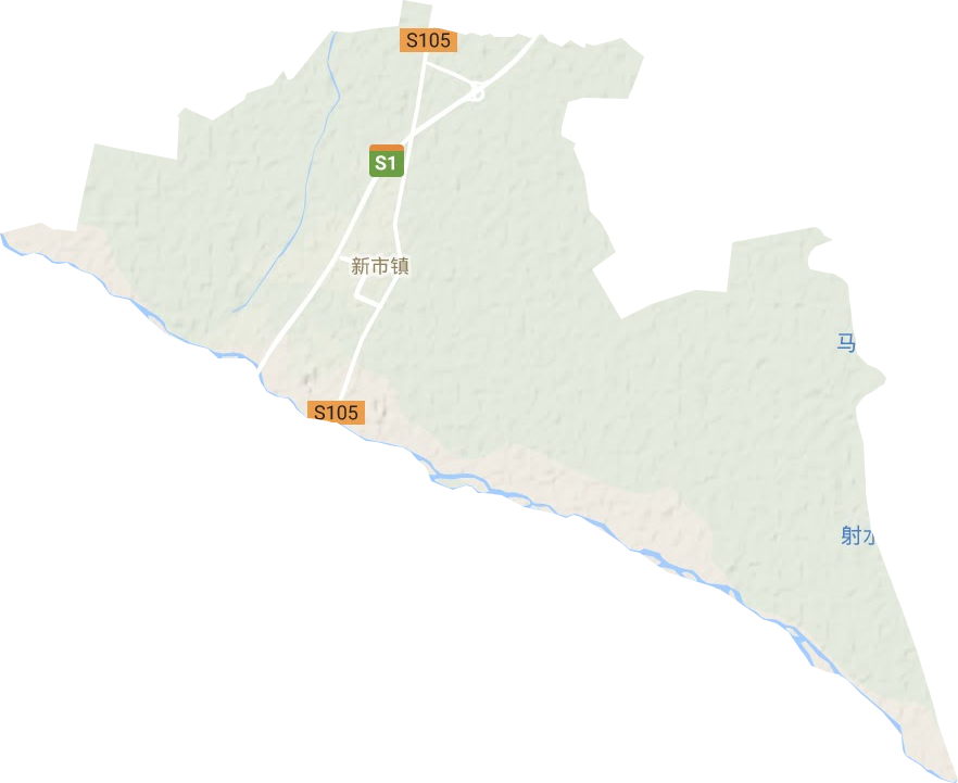 新市镇地形地图