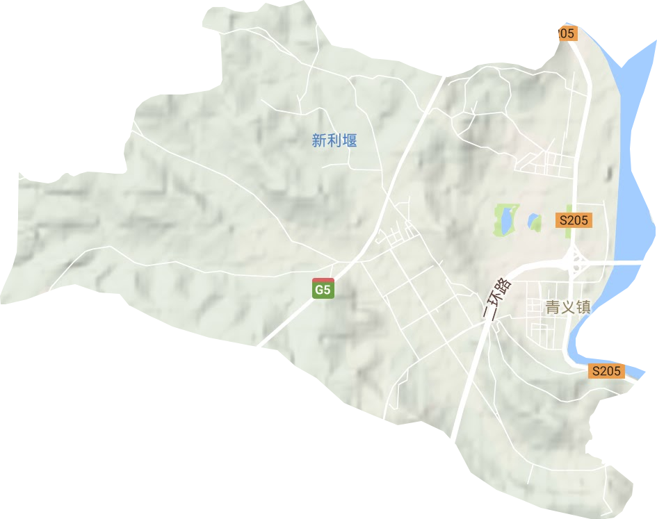 青义镇地形地图