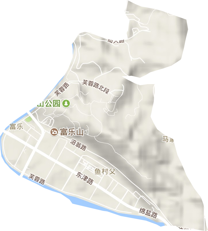 富乐街道地形地图