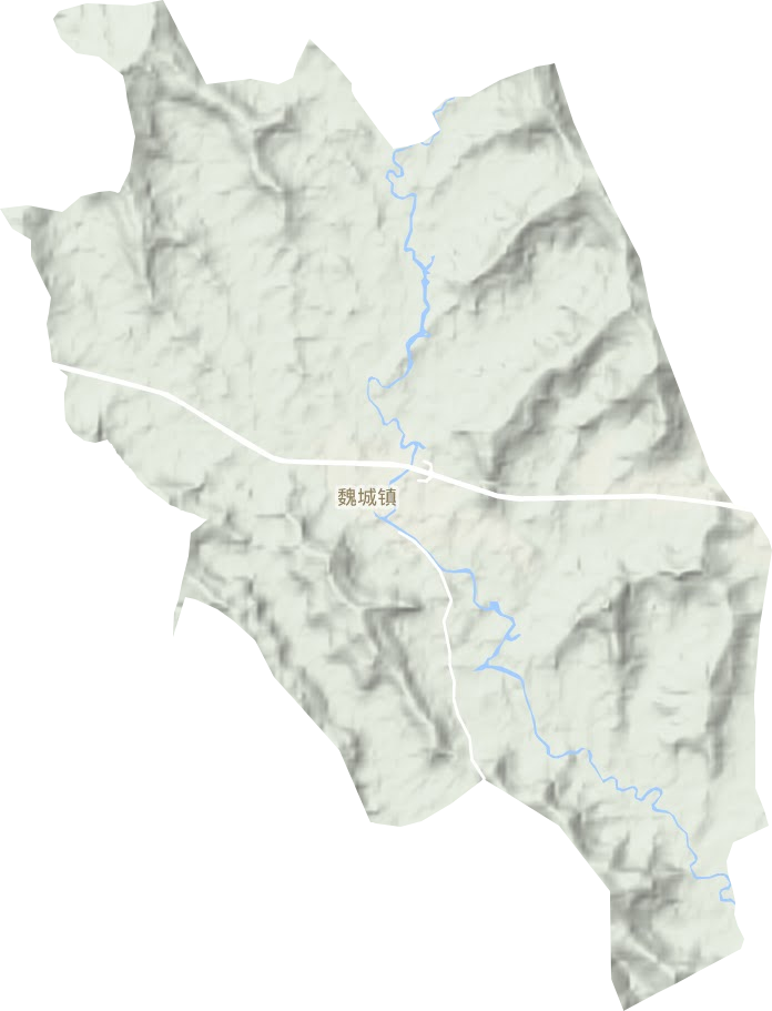 魏城镇地形地图