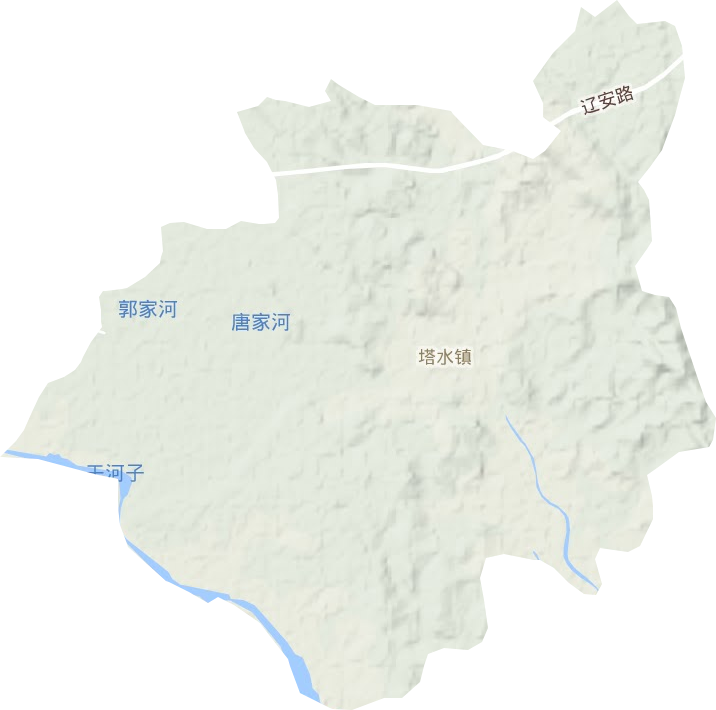 塔水镇地形地图