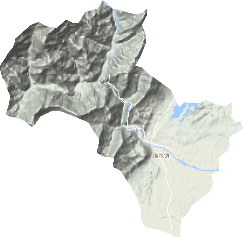 雎水镇地形地图