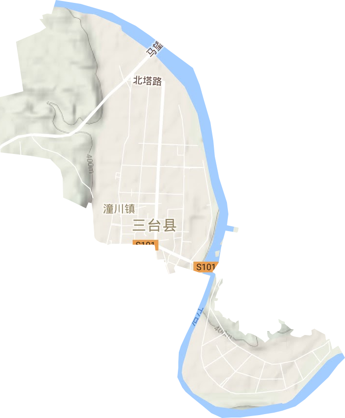 北坝镇地形地图