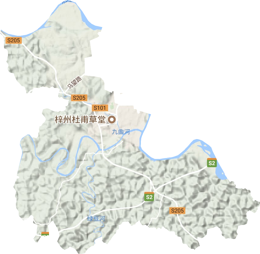 潼川镇地形地图