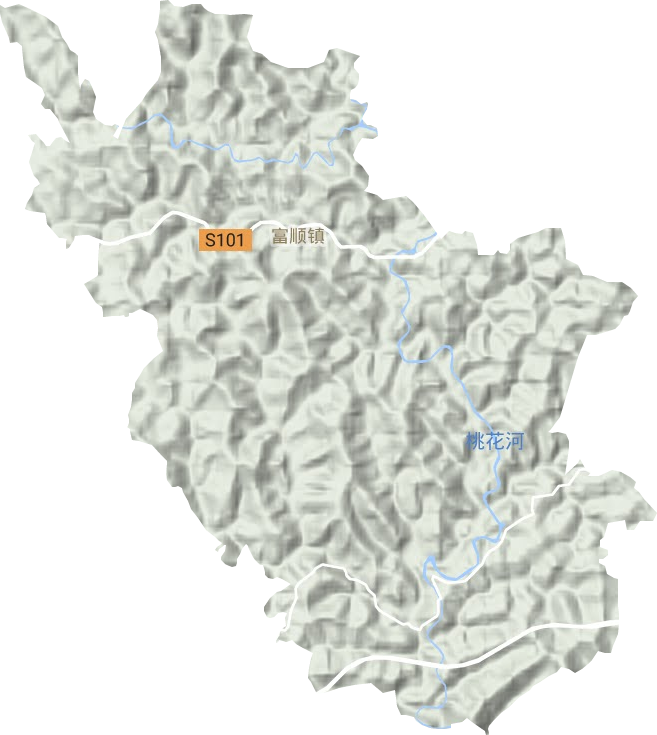 富顺镇地形地图