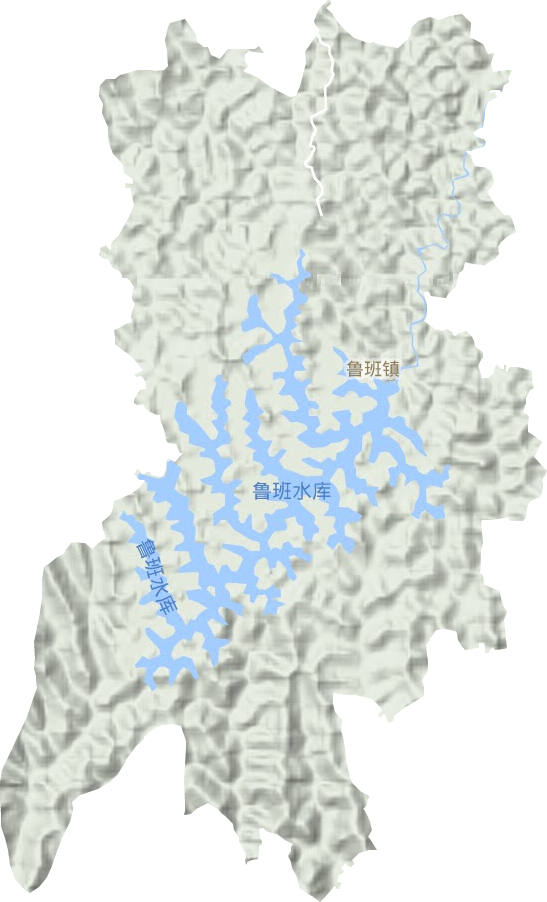 鲁班镇地形地图