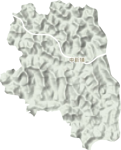 中新镇地形地图